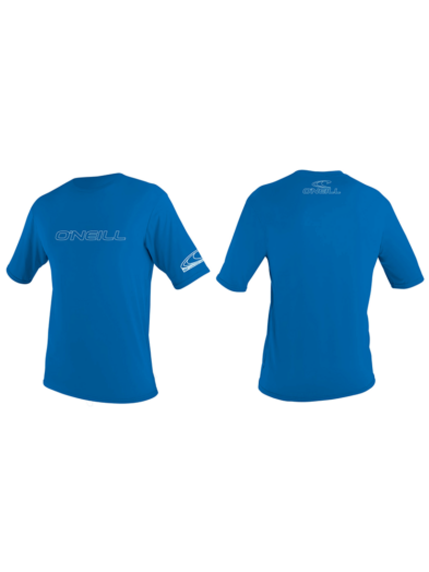 O'Neill Youth Basic Skins Short Sleeved Sun Shirt/ Rash Vest - Blue